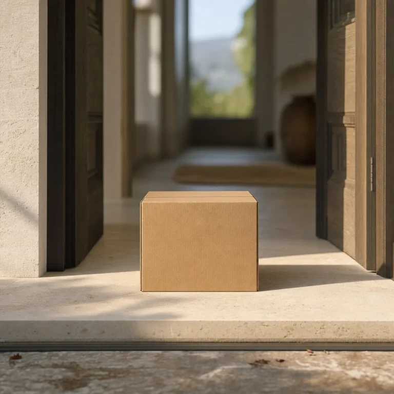 A parcel on a sunlit doorstep, shilajit delivered in Cape Town